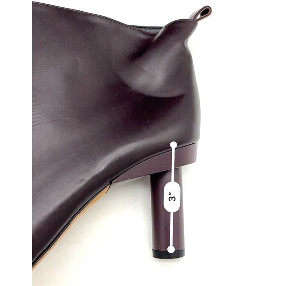 TIBI Theo Ankle Bootie Plum Lambskin Cylinder Stacked Heel Size US 8 / EUR 38 - Picture 10 of 11